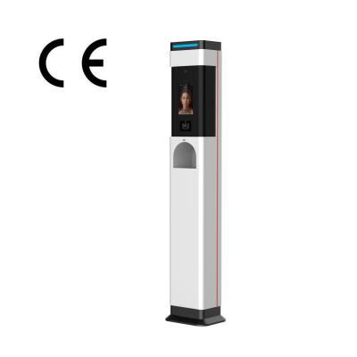 China Face Recognition Thermal Scanner Kiosk With Hand Sanitizer Dispenser for sale