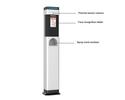 China Human Body Temperature Measurement Thermal Kiosk Face Recognition Access Control for sale
