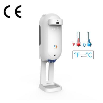 China 1100ml Bottle Hand Soap Spray Automatic Sanitizer Dispenser Electric Touchless Sensor Temperature Measurement for sale