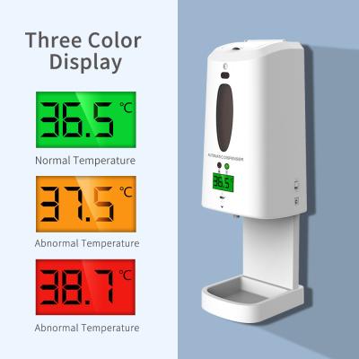 China Automatic Alcohol Hand Sanitizer Spray Liquid Soap Gel Touchless Sensor Intelligent Thermometer Dispenser for sale
