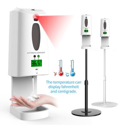 China 1300ml Sanitizer Tank Non Contact Hand Sanitizer Dispenser With Temperature Sensor for sale