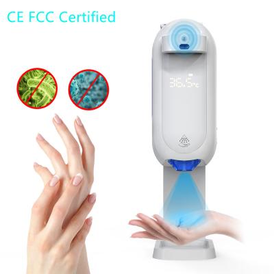 China 1100ml Capacity Hand Sanitizer Dispenser Thermometer With 12 Countries Language for sale