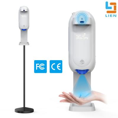 China Hand Disinfection Non Contact Touchless Hand Sanitizer Soap Dispenser Thermometer for sale
