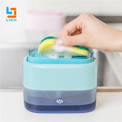 Chine distributeur du savon 500ml avec l'éponge liquide de boîte de vaisselle de Manual Press Type de chariot d'éponge à vendre
