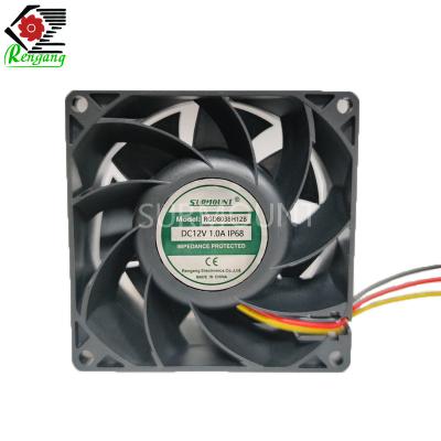 China Black Waterproof Cooling Fan , Axial Fan DC 24V 80x80mm For Exhausting for sale