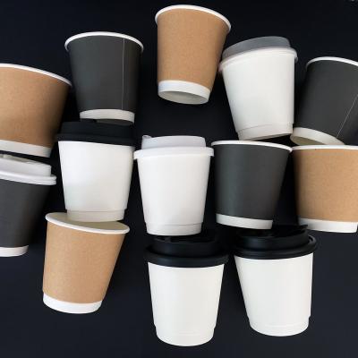 China Double Wall Hot Coffee PLA Paper Cup Degradable Disposable Custom Size Color for sale