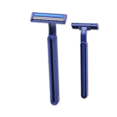 China Twin Stainless Steel Blade Rubber Handle Shaving Razor Disposable for sale
