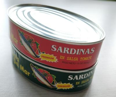 China Mackerel Cans And Sardines Fishes Canned In 425g Oval Tins From China for sale