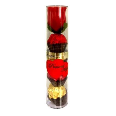 China T4 Rose Flower Cylinder Wafer Chocolate 4pcs for sale