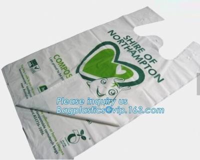 China cornstarch biodegradable bag, dog waste bag, compostable bag for home and community, Kitchen Custom Printed Plastic Comp for sale