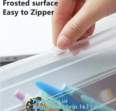 China Frosted surface easy to seal zipper file bag, stationary holder pack,transparent frosted A4/A5 bag, protable slider seal for sale
