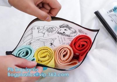 China plastic slider zipper bags for clothing packaging, Poly Plastic Flat Garment Zipper Packaging Slider Bag, transparent ca for sale