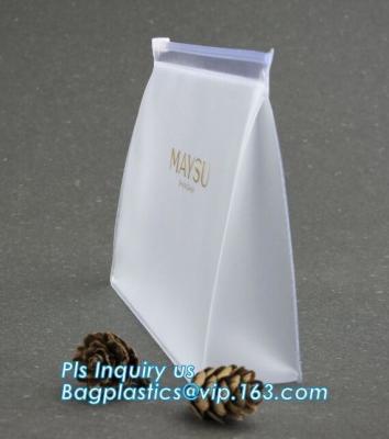 Chine le zip-lock de glisseur de gousset a imprimé des sacs de tirette de PVC avec tenir la boucle avec les confettis, sacs de glisseur de tirette pour des stylos de crayons à vendre
