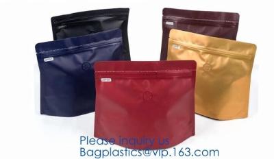 China Biodegradable Foil Square Bottom Gusseted Bag, Flat Bottom Gusset Coffee Bag with Degassing Valve,gusset packaging bag f for sale