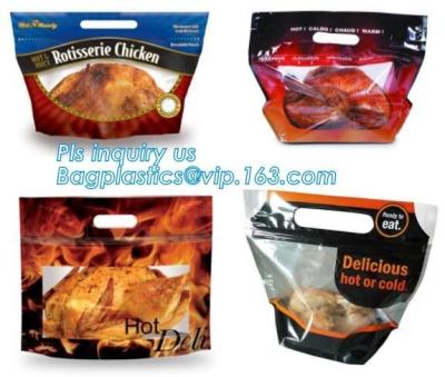 Chine Sac chaud de poulet rôti/sac chaud de conditionnement en plastique de rôti pour le canard, poulet, poisson, poulet frit empaquetant micro-ondable clair à vendre