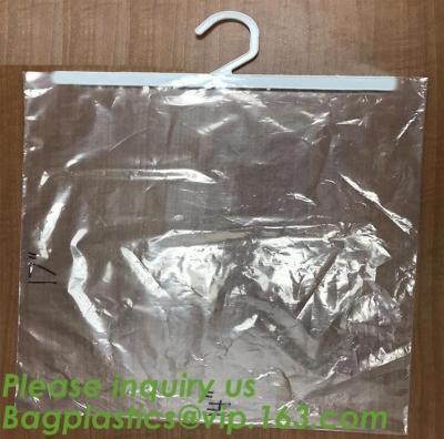 China self adhesive zipper hanger hook plastic bags for garment,Type hanger hook plastic bag,zipper bag manufacturers,Hook Zip for sale