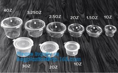中国 1oz 2oz 5oz 8oz 9ozはガラス小さく明確で使い捨て可能なプラスチック ソース コップ、環境freindly使い捨て可能な55ml 2ozのbiodegradablをショートさせます 販売のため