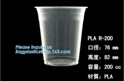 Chine les tasses de café en plastique réutilisables faites de les matériaux compostables de 100%, de plastique chaud PLA bordé du café 12oz met en forme de tasse le bagease de tasses de PLA à vendre