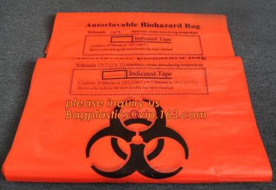Chine grand sac de rebut médical en plastique de biohazard, plastique de sac de Biohazard d'autoclave pour les sacs de rebut médicaux de soins de santé, Biohazard à vendre