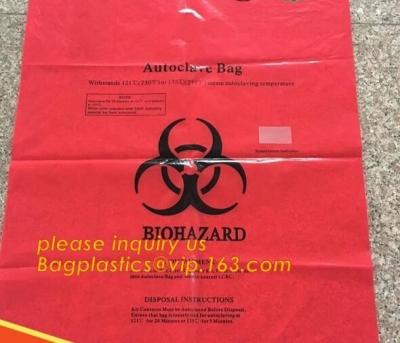 中国 Biohazardの不用なごみ袋、有害排出物の黄色のポリ袋のアスベストスのごみ袋、biohazardのジッパー袋、bagease、pac 販売のため