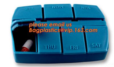 China pill case with date letters,Hot Sale medicine box,Plastic 7 Days Pill Box, Cute Round Plastic Weekly 7 Days Pill Box for sale