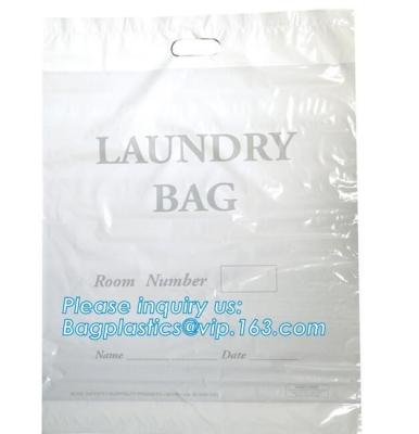 Chine Poly sac emballé de cordon qui respecte l'environnement biodégradable de coton pour la blanchisserie utilisée dans l'hôtel, sacs de cordon de transport de voyage à vendre