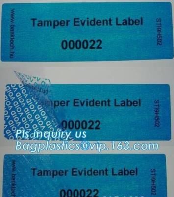 China Void Hologram labels stickers,sliver tamper evident security VOID label,adhesive moon rock pre cotton size label roll vo for sale
