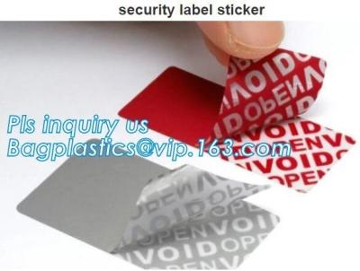 China Etiqueta inválida rasgada etiqueta vacía de encargo quebrada de la seguridad de la etiqueta engomada del sello inalterable en venta