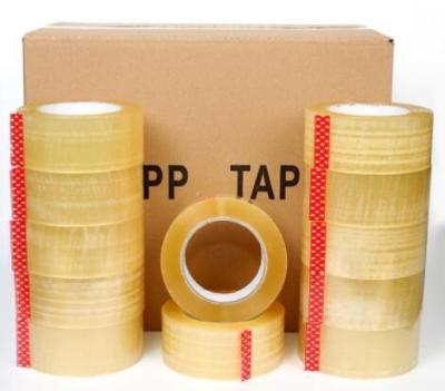 中国 注文のロゴは補強のboppのパッキング テープを、カートン テープ ディディミアムのためのBoppテープを密封する透明な箱中国製印刷しました 販売のため