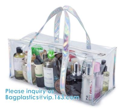China Organizador cosmético Pocket Shoulder Bag del viaje del maquillaje de la bolsa de la cremallera del Pvc de los equipos del artículo de tocador de los bolsos de compras de Eco en venta