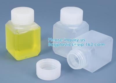 中国 広口の化学乾燥した粉のびんの試薬びんの正方形の化学プラスチックびんはふたの小さい生物化学と震動する 販売のため