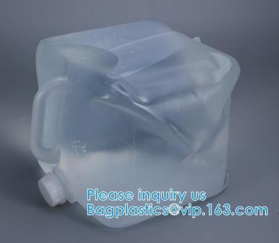 Cina bag in box di plastica di 10l 20l Cubitainer senza secchio liquido del quadrato dell'acqua pieghevole di Jerry Can With Holes Tap della maniglia in vendita