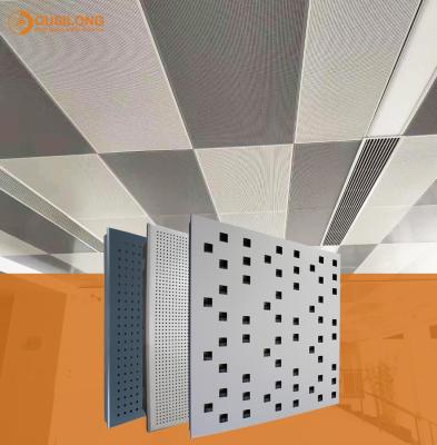 China Acoustic False Aluminium Perforated Metal Ceiling Panel 600 X 600 X 0.6mm for sale