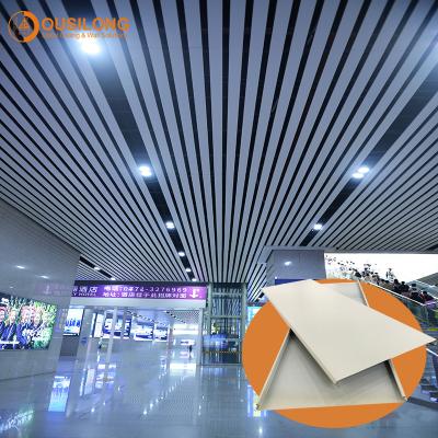 China Structured Linear Aluminium Strip Ceiling Panels Decorative Commercial Suspended Metal False Ceiling Tiles for sale