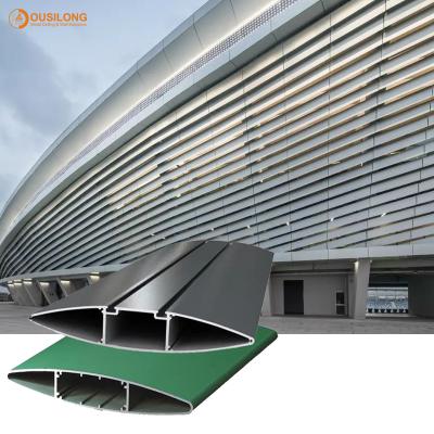 China Building Facade Aluminium Profile Blinds PVDF Coating Decorative Exterior Aluminum Sun Shade System for Wall for sale