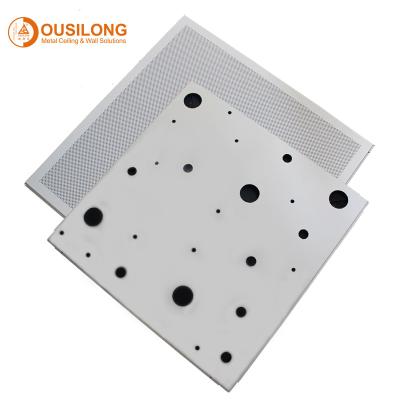 China Railway Station Perforated Lay In Ceiling Tiles Square With Aluminum Panel 350mmx350mm for sale