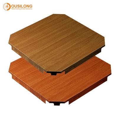 China Dark Wood Color Mircoperforated Acoustic Aluminum Ceiling 600×600mm for sale