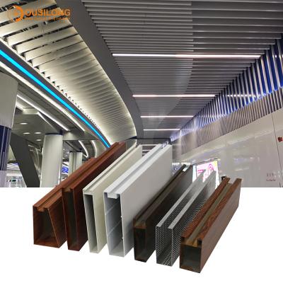 China Interior Metal Dropped In Linear Metal Ceiling , Suspending Aluminium Profile Cathedral Ceiling for sale