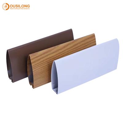 China Commercial Aluminum Roof Linear Metal Ceiling Wood Grain With Bullet shaped for sale