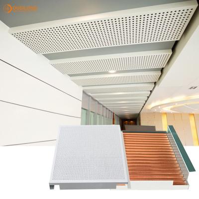 China Perforated 2x2 Suspended Metal Drop Ceiling Commercial Building Wall Ceiling Decorational Materials for sale