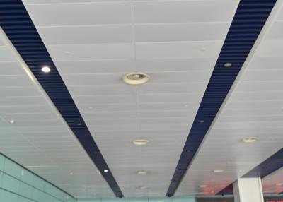 China Indoor Decoration Aluminum Suspended Strip Ceiling Panel Beveled Edge Eco-friendly for sale