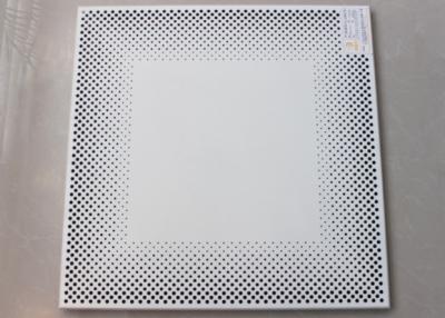 China White Perforated Metal Ceiling tiles Tegular of Punching Holes PA6012T for sale