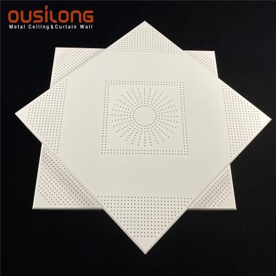 China Perforated Acoustic Aluminium / Aluminum Ceiling Panel Metal Building Wall Ceiling Decorative Materials for sale