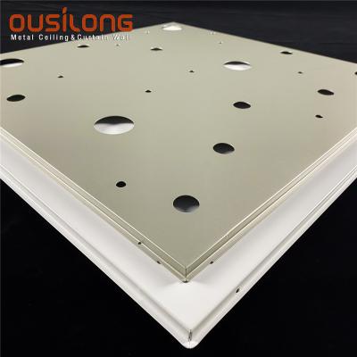 China Custom Perforated Metal Aluminum 600×600 Suspended Lay in Acoustic Ceiling Tiles with Tee Bar for sale