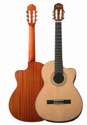 China 39 Inch ABS Inlay Rosette Spruce Metal String Acoustic Guitar CG3921C-BR for sale