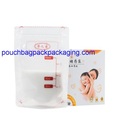 China BPA free breastmilk storage bag 100 ml 30 pcs or 38pcs food grade for baby feeding for sale