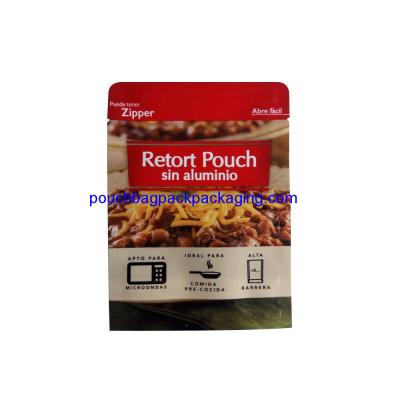 China Aluminum stand up retort pouch for meat, retort stand up bags food grade for sale
