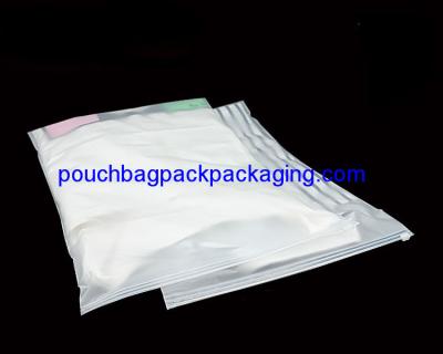 China Custom slide garment bag, zip lock on top, printed zipper on top pouch bag for sale