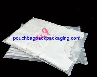 China Printed CPE garment Zip Lock Bags, slide zip garment pouch bag for sale