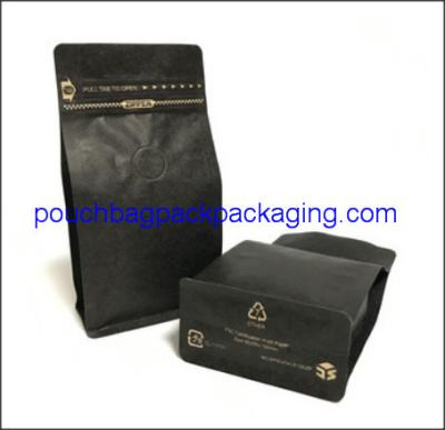 China Flat bottom pouch bag with zip lock and valve for coffee packaging for sale